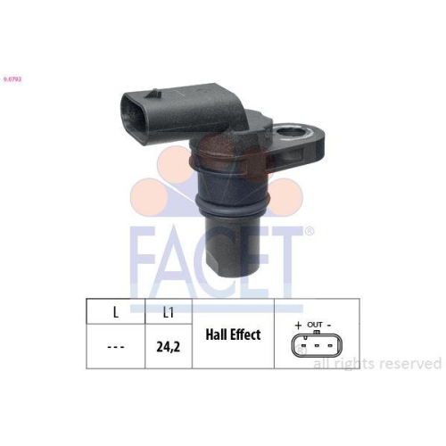 Sensor Nockenwellenposition Facet 9.0793 Made In Italy - Oe Equivalent für Audi