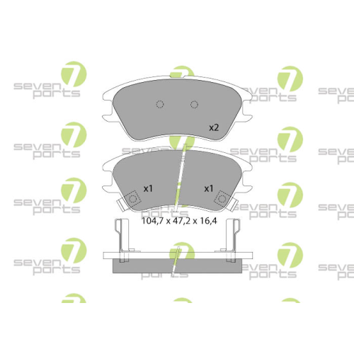 Bremsbelagsatz Scheibenbremse 7 Seven Parts SVP23400 f&uuml;r Hyundai 1. Vorderachse
