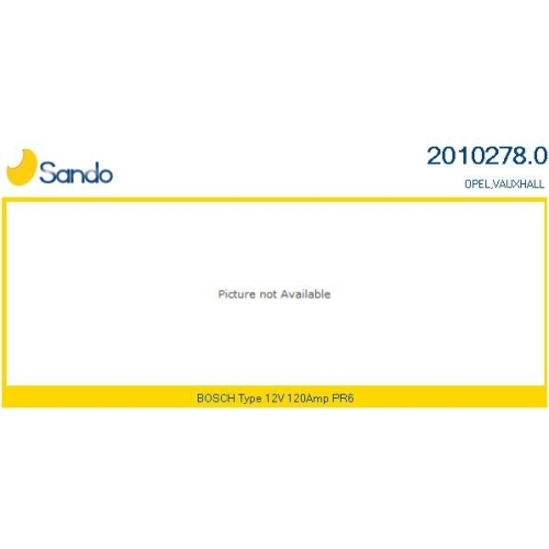 Generator Sando 2010278.0 f&uuml;r Opel F&uuml;r Fahrzeuge Ohne Elektr. Zusatzheizung