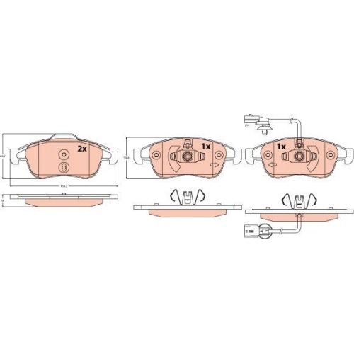 Bremsbelagsatz Scheibenbremse Trw GDB2565 f&uuml;r Mercedes Benz Mercedes Benz