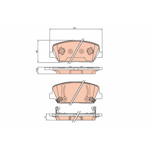 Brake Pad Set Disc Brake Trw GDB3621 for Hyundai Kia Front Axle