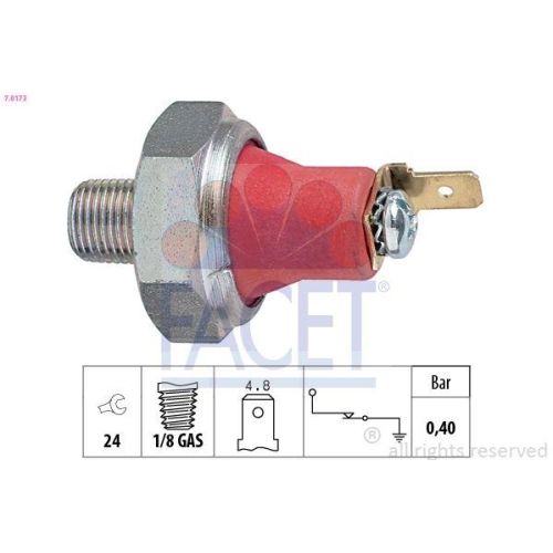&Ouml;ldruckschalter Facet 7.0173 Made In Italy - Oe Equivalent f&uuml;r Chevrolet Daewoo