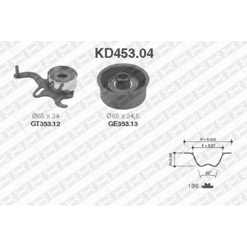 Zahnriemensatz Snr KD453.04 f&uuml;r Opel Vauxhall Isuzu Mazda