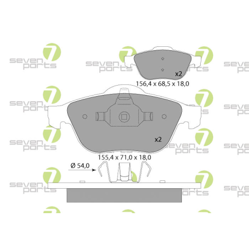 Bremsbelagsatz Scheibenbremse 7 Seven Parts SVP21731 f&uuml;r Nissan Renault