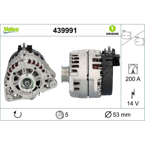 Generator Valeo 439991 Valeo Origins - New O.e. Technologie f&uuml;r Mercedes Benz