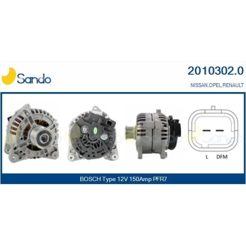 Generator Sando 2010302.0 für Nissan Opel Renault