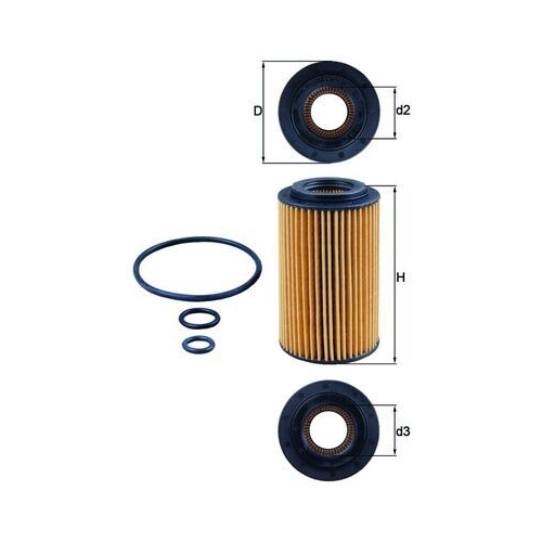 Oil Filter Mahle OX 153/7D2 for Chrysler Dodge Fiat Mercedes Benz Mercedes Benz