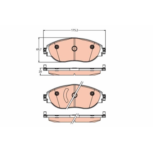 Bremsbelagsatz Scheibenbremse Trw GDB2219 f&uuml;r Seat VW Cupra Audi Vorderachse
