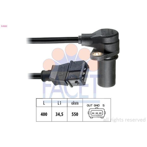 Impulsgeber Kurbelwelle Facet 9.0222 Made In Italy - Oe Equivalent für Fiat