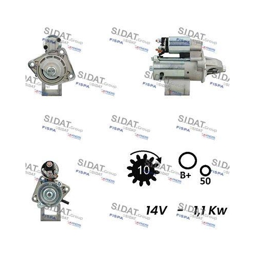 Starter Sidat S12VS0022A2 f&uuml;r Ford Mazda Opel Volvo Hitachi