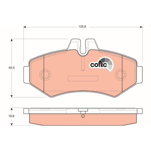 Bremsbelagsatz Scheibenbremse Trw GDB1399 Cotec f&uuml;r VW Mercedes Benz Hinterachse