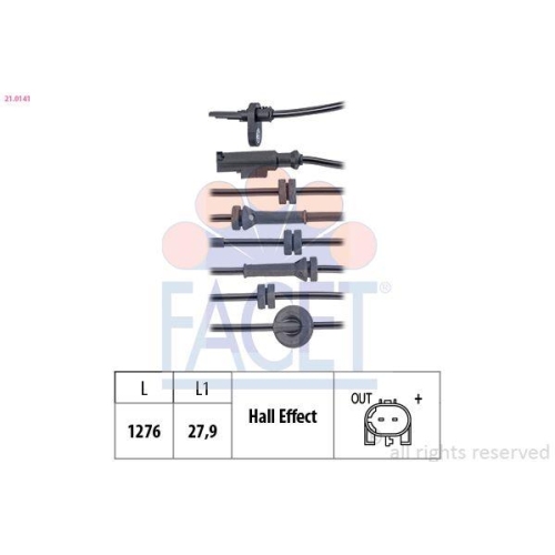 Sensor Raddrehzahl Facet 21.0141 Made In Italy - Oe Equivalent f&uuml;r Alfa Romeo