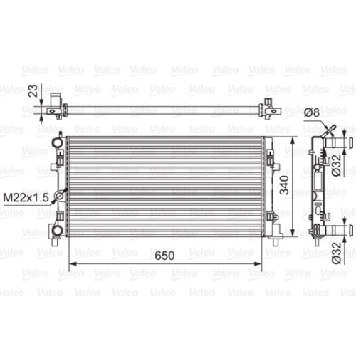 Radiator Engine Cooling Valeo 701522 for Audi Seat Skoda VW