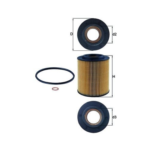 Oil Filter Mahle OX 154/1D for Bmw
