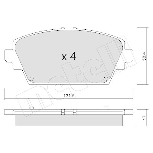Brake Pad Set Disc Brake Metelli 22-0464-0 for Nissan Front Axle