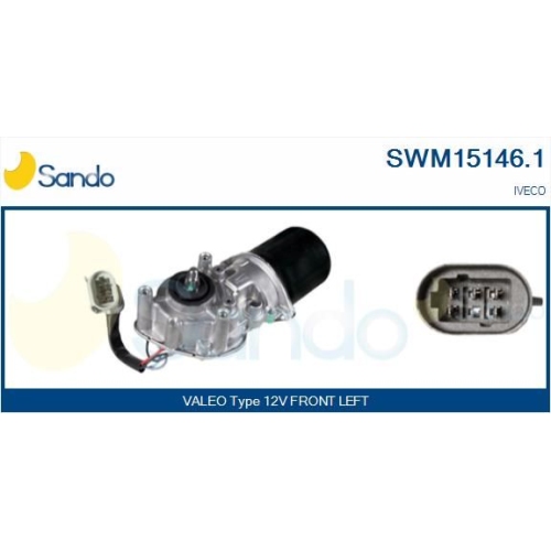Wischermotor Sando SWM15146.1 für Iveco Vorne