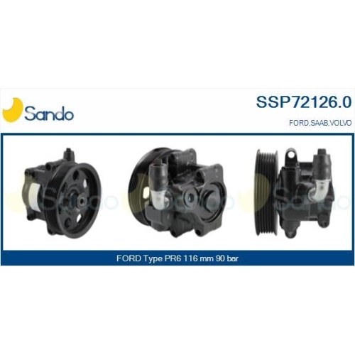 Hydraulikpumpe Lenkung Sando SSP72126.0 f&uuml;r Ford