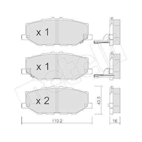 Bremsbelagsatz Scheibenbremse Metelli 22-1215-0 f&uuml;r Suzuki Vorderachse