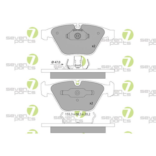 Bremsbelagsatz Scheibenbremse 7 Seven Parts SVP24831 für Bmw Mini 1. Vorderachse