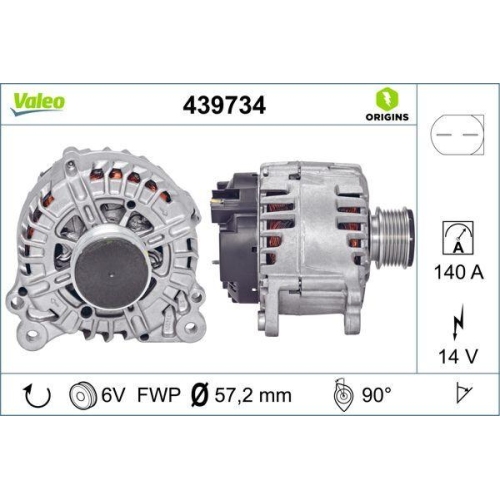 Generator Valeo 439734 Valeo Origins New Oe Technologie f&uuml;r Seat Skoda VW