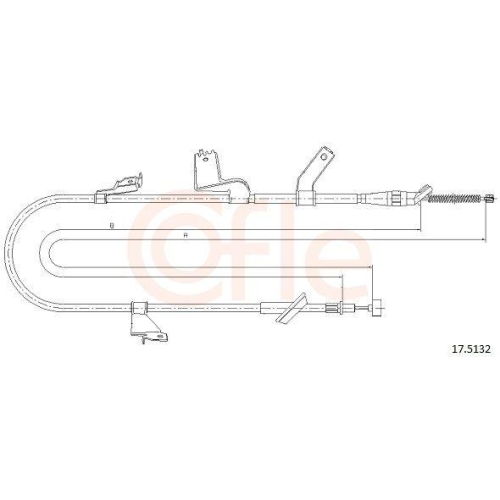 Seilzug Feststellbremse Cofle 17.5132 für Suzuki Hinten Rechts
