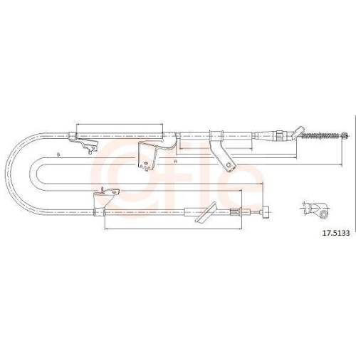 Seilzug Feststellbremse Cofle 17.5133 für Suzuki Hinten Links