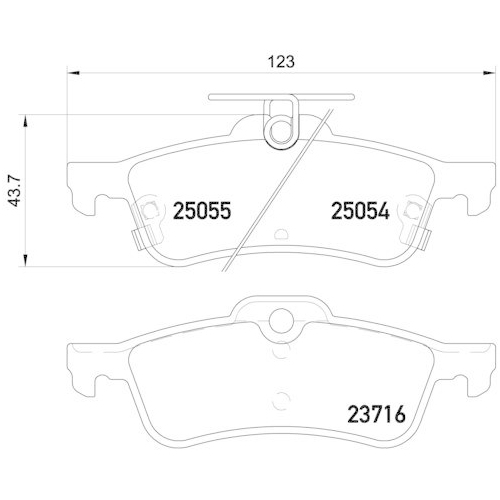 Bremsbelagsatz Scheibenbremse Brembo P28070 Prime Line f&uuml;r Honda Hinterachse
