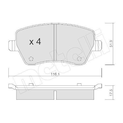 Bremsbelagsatz Scheibenbremse Metelli 22-0485-0 für Nissan Renault Dacia