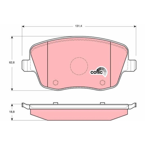 Bremsbelagsatz Scheibenbremse Trw GDB1414 Cotec f&uuml;r Seat Skoda VW Vorderachse