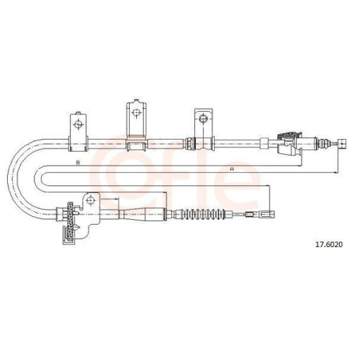 Seilzug Feststellbremse Cofle 17.6020 für Kia Hinten Rechts