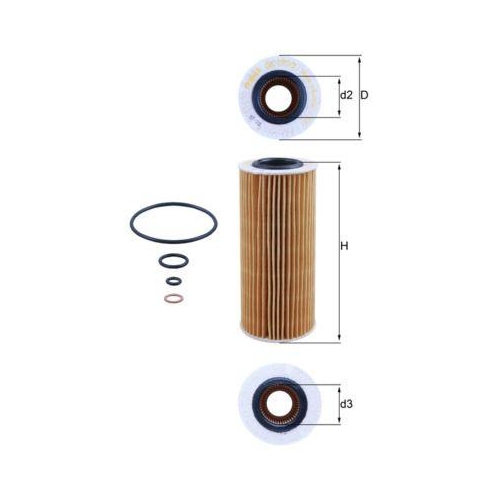 Ölfilter Mahle OX 177/3D für Bmw