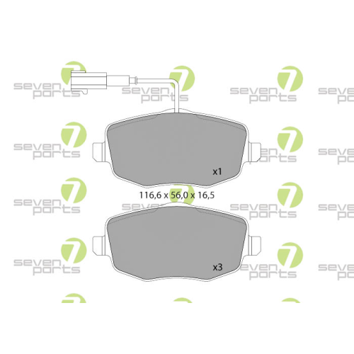 Bremsbelagsatz Scheibenbremse 7 Seven Parts SVP22381 f&uuml;r Lancia 1. Vorderachse