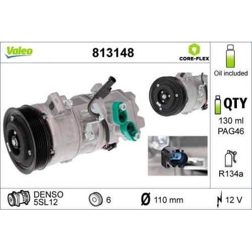 Kompressor Klimaanlage Valeo 813148 Valeo Core-flex für Bmw Rolls Royce
