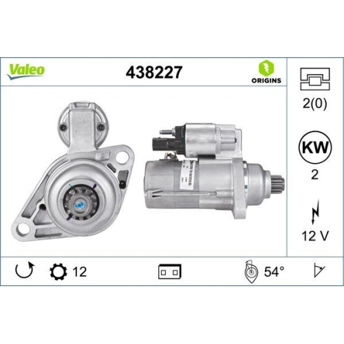 Starter Valeo 438227 Valeo Origins New Oe Technologie für Audi Seat Skoda VW