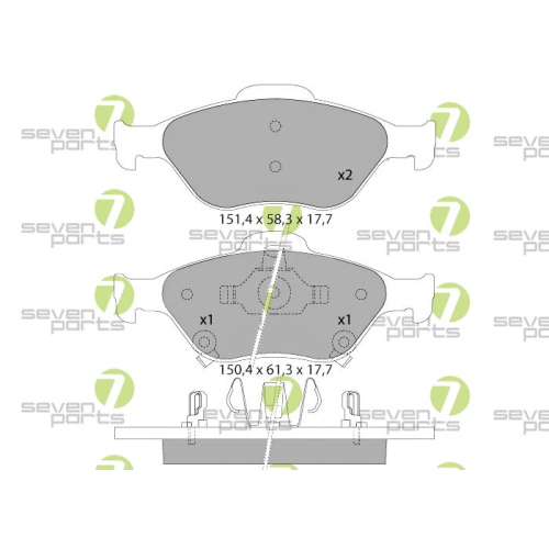 Bremsbelagsatz Scheibenbremse 7 Seven Parts SVP23710 für Daihatsu Lexus Toyota