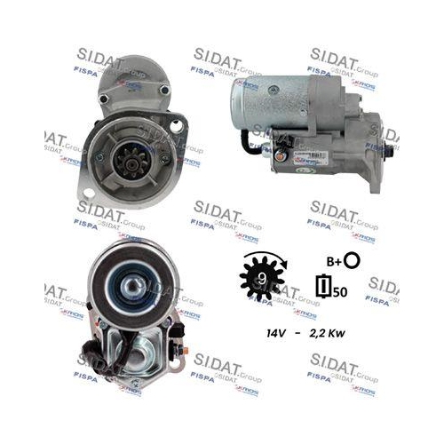 Starter Sidat S12DE0830A2 f&uuml;r Isuzu Perkins