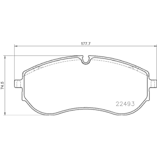 Bremsbelagsatz Scheibenbremse Hella 8DB 355 039-521 f&uuml;r Man VW Vorderachse