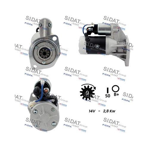 Starter Sidat S12HT0817A2 f&uuml;r Isuzu Opel Hitachi