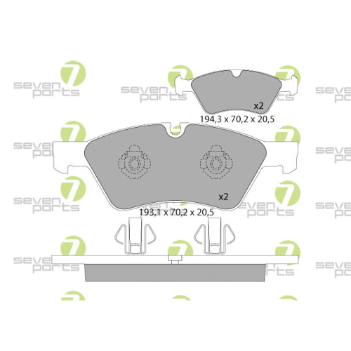 Bremsbelagsatz Scheibenbremse 7 Seven Parts SVP23750 f&uuml;r Mercedes Benz