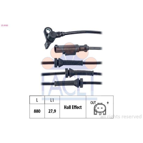 Sensor Raddrehzahl Facet 21.0163 Made In Italy - Oe Equivalent f&uuml;r Chrysler Fiat