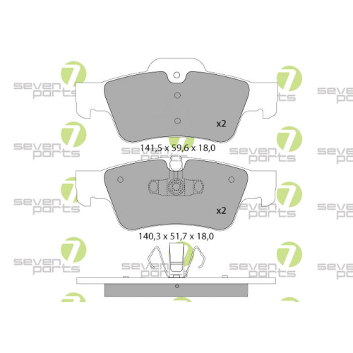 Bremsbelagsatz Scheibenbremse 7 Seven Parts SVP23760 f&uuml;r Mercedes Benz