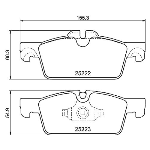 Bremsbelagsatz Scheibenbremse Hella 8DB 355 041-101 f&uuml;r Peugeot Amc Vorderachse