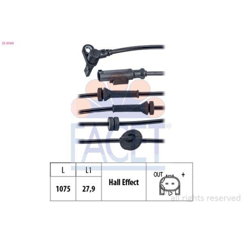 Sensor Raddrehzahl Facet 21.0164 Made In Italy - Oe Equivalent f&uuml;r Chrysler Fiat