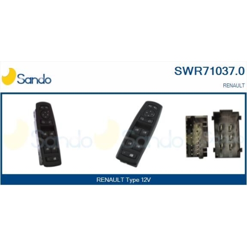 Schalter Fensterheber Sando SWR71037.0 für Renault Fahrerseitig