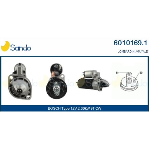 Starter Sando 6010169.1 f&uuml;r John Deere VM Lombardini