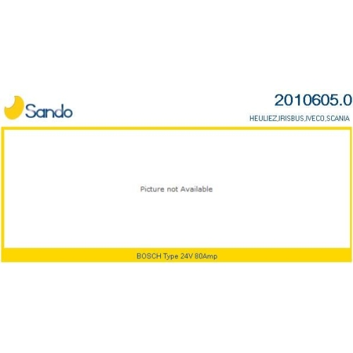 Alternator Sando 2010605.0 for Daf Fiat Iveco Renault Scania Vag