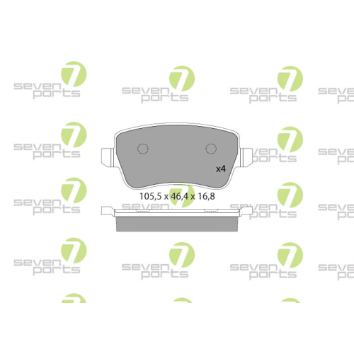 Bremsbelagsatz Scheibenbremse 7 Seven Parts SVP23800 für Fiat 1. Hinterachse