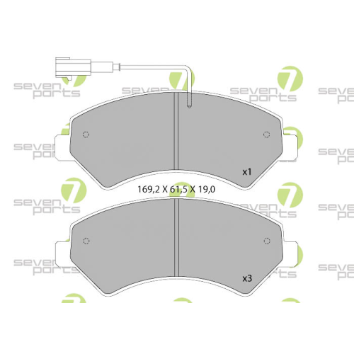 Bremsbelagsatz Scheibenbremse 7 Seven Parts SVP23830 f&uuml;r Abarth Alfa Romeo Fiat