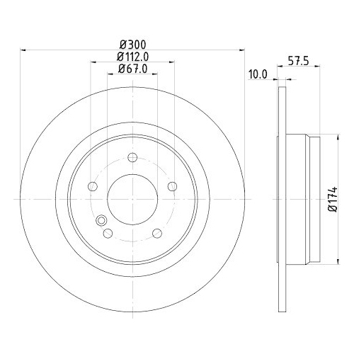 Bremsscheibe Hella 8DD 355 114-211 Pro für Mercedes Benz Mercedes Benz Evobus