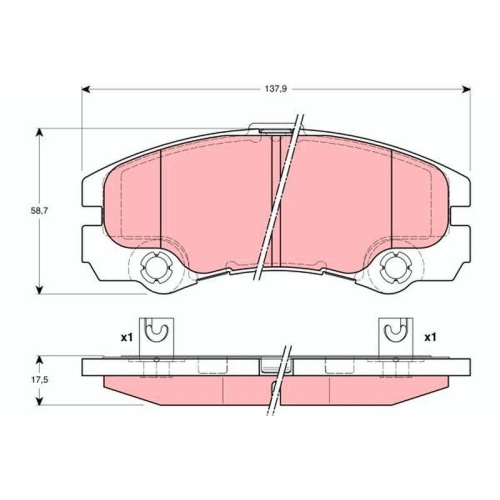 Bremsbelagsatz Scheibenbremse Trw GDB1436 f&uuml;r Vauxhall Opel Vorderachse